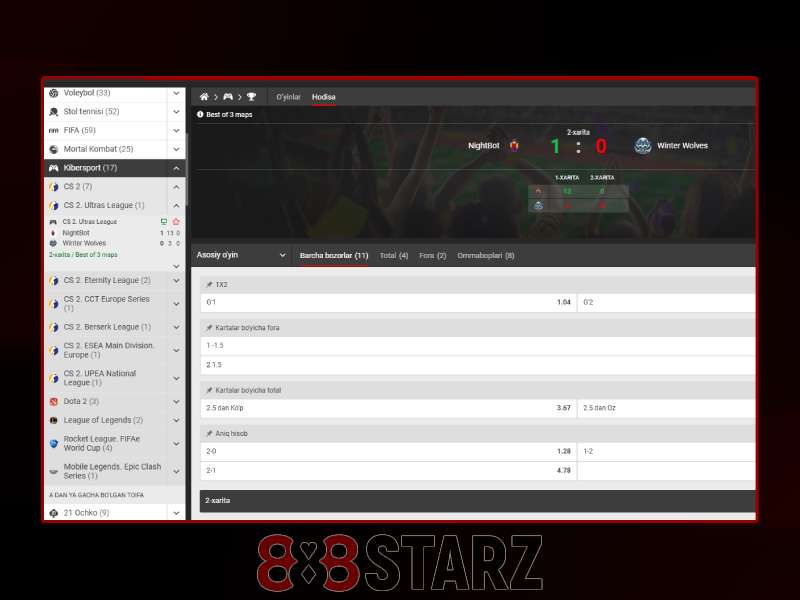 888Starz garovlar bo'yicha takliflari haqida